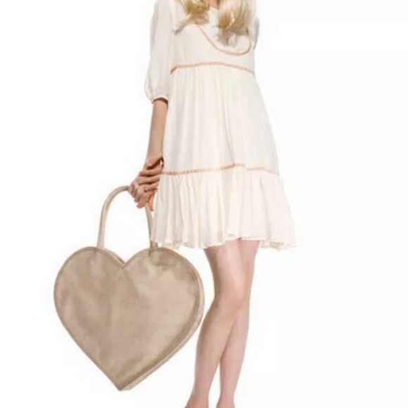 Erin Fetherston for Target cream heart shape tote NWT - Picture 2 of 5